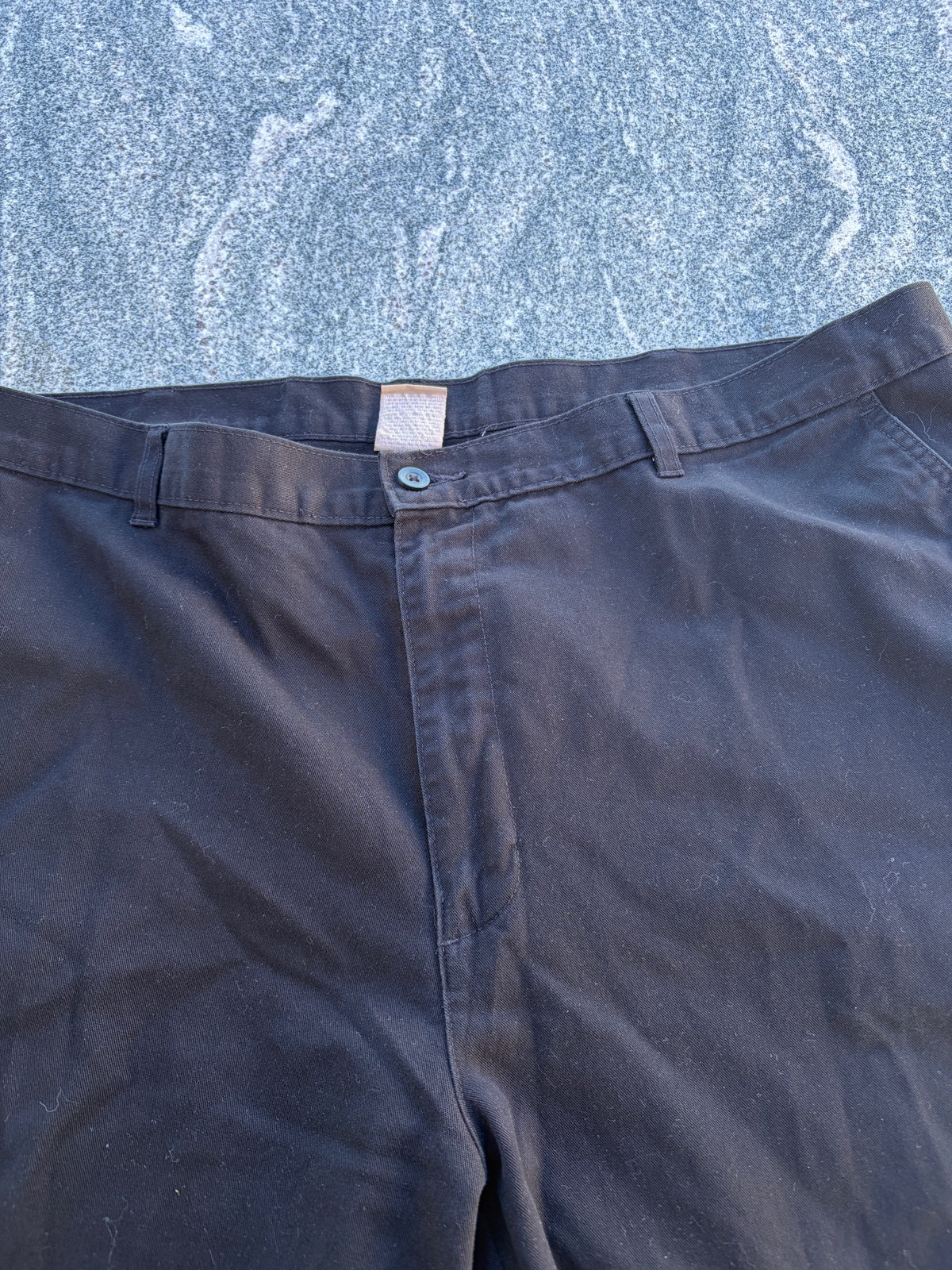 Vintage Black Cotton Unisex Trousers Classic Straight-Leg gallery