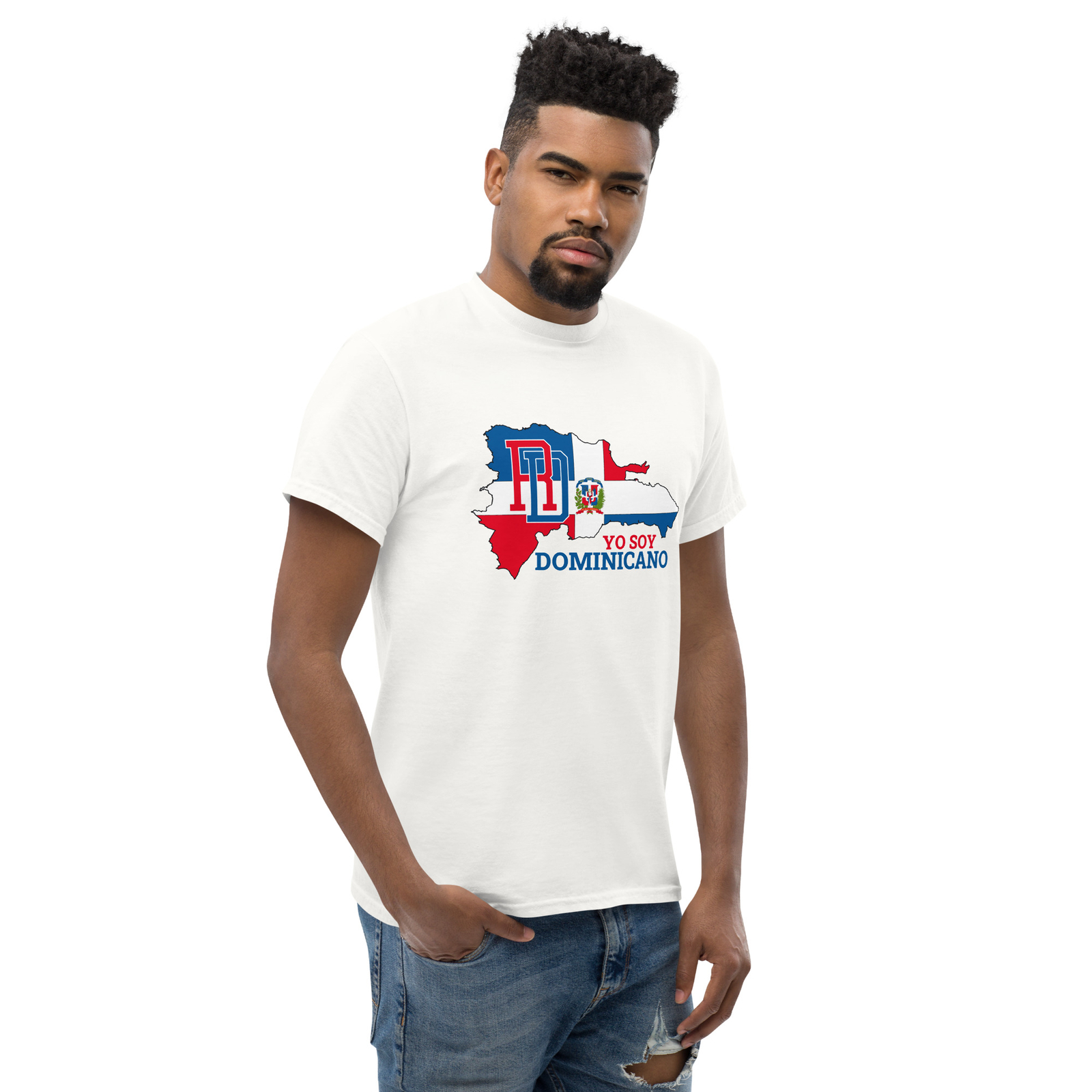 Men's classic tee T-SHIRT CON BANDERA Y MAPA RD REPÚBLICA DOMINICANA gallery