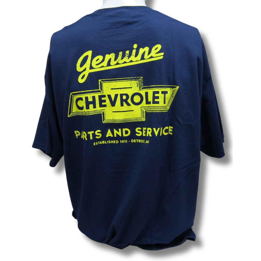 Chevrolet Genuine Parts & Service Graphic Cotton T-Shirt Blue Official Licensed gallery