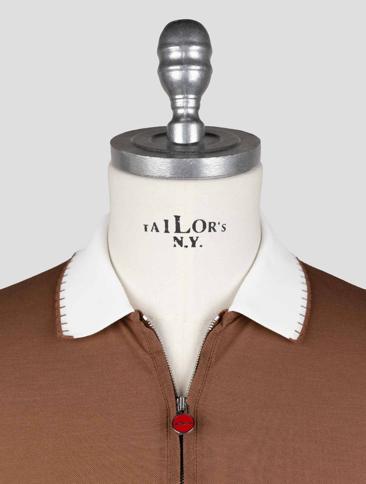 NEW KITON BROWN COTTON POLO KMZ29 EU 56 - US 46 - 2XL KMZ29 gallery