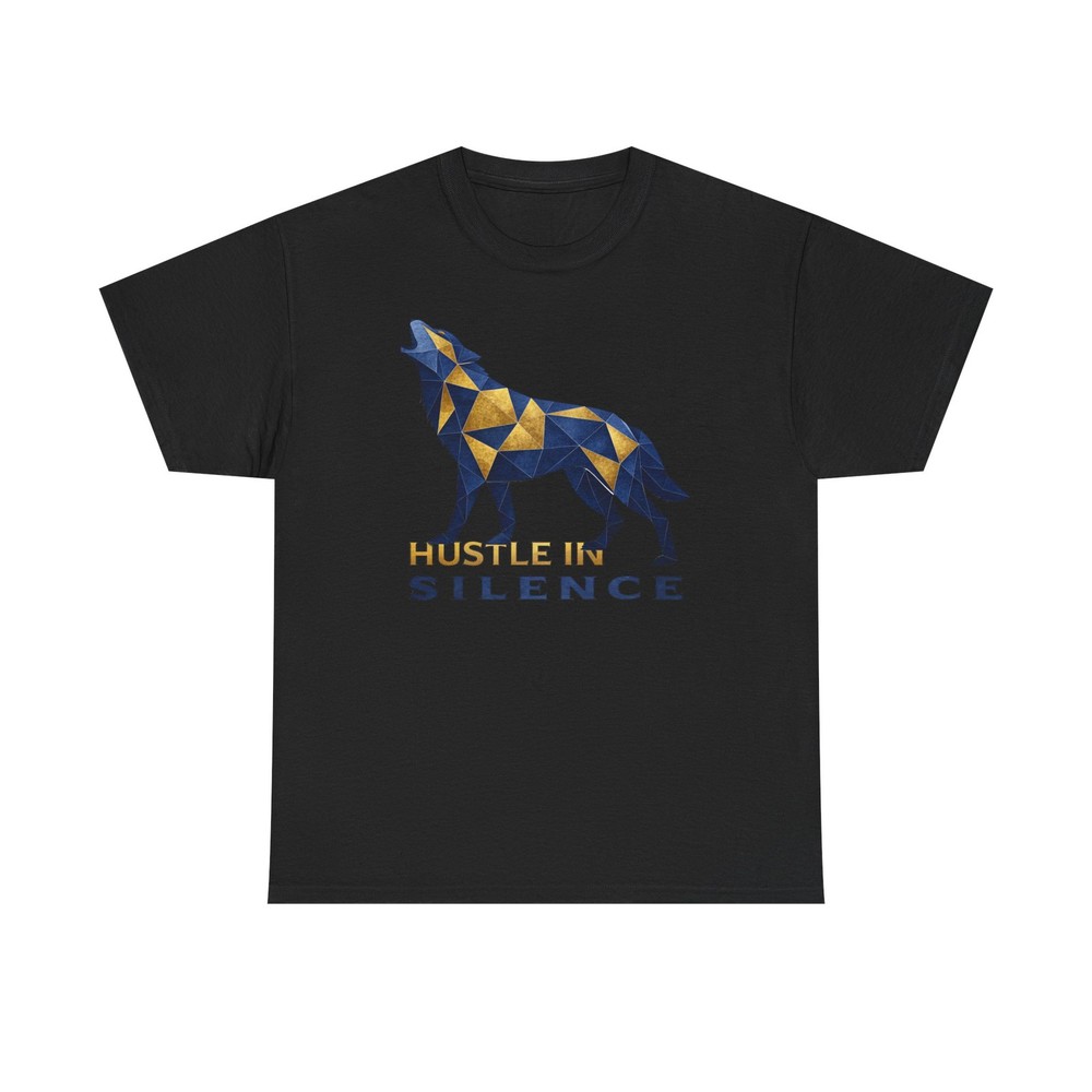 Hustle In Silence Wolf Shirt, Geometric Wolf T-Shirt, Motivational Tee, Wolf