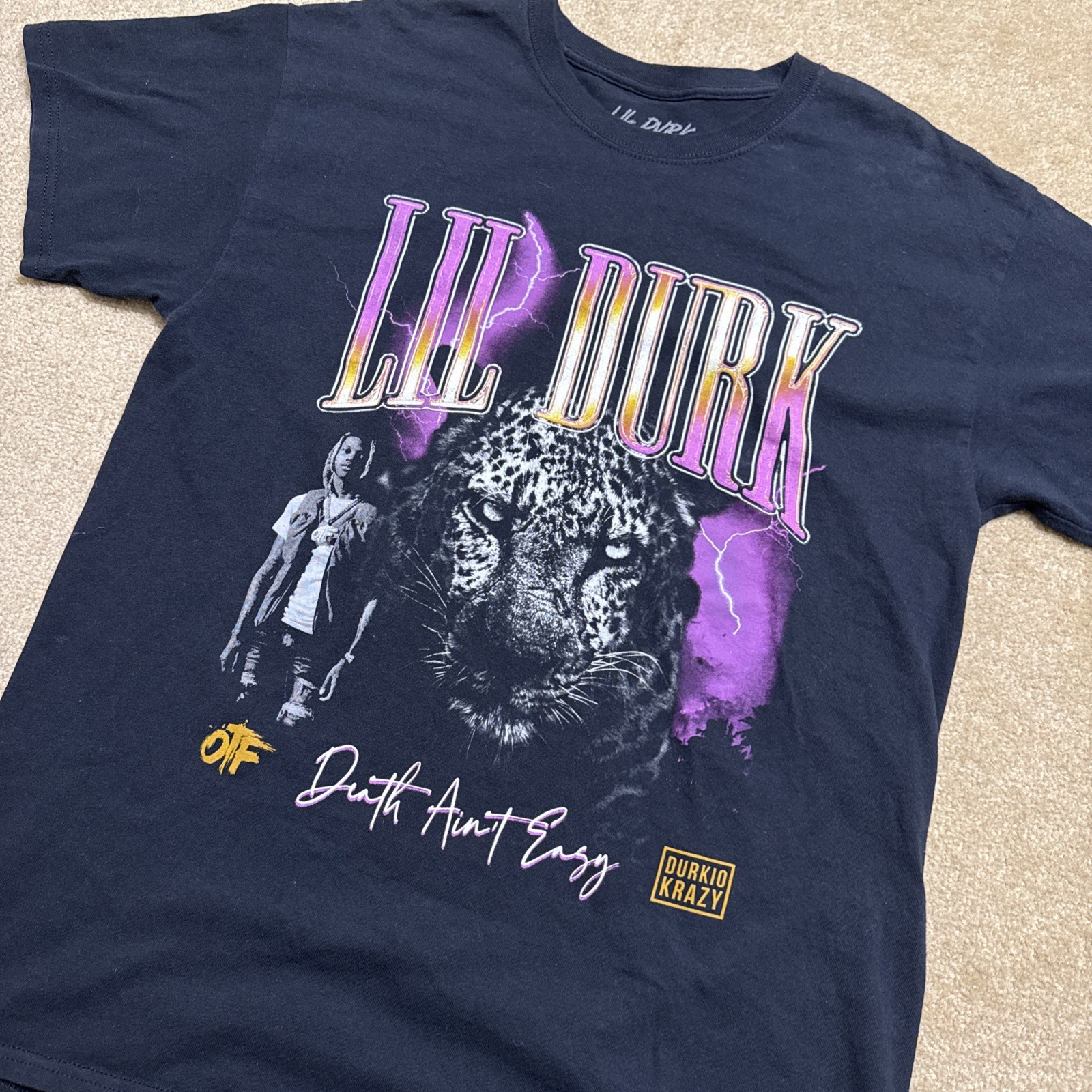 Lil Durk Death Ain’t Easy OTF Durkio Krazy Tour T-Shirt Black Mens Large L gallery