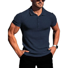 Men’s Elegant Lightweight Slim Stretchy Fabric Sports Polo Breathes Summer
