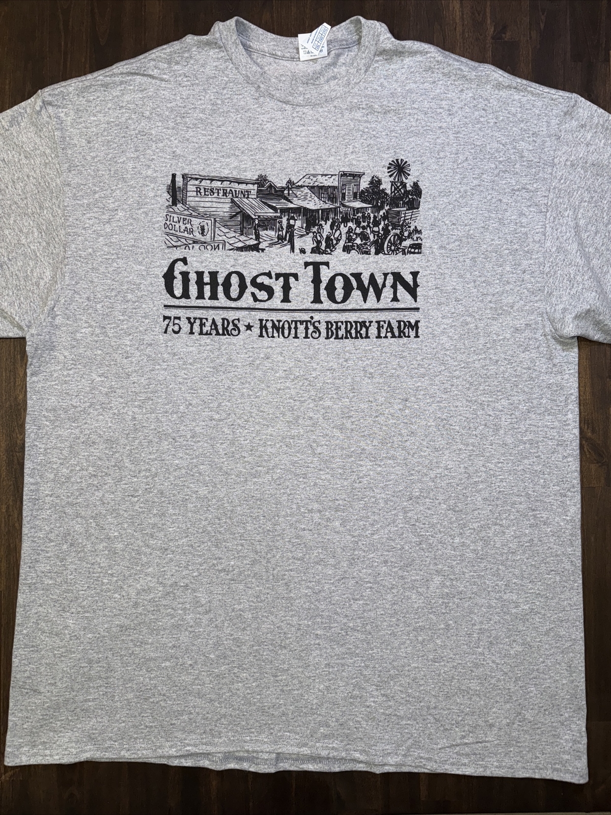 2XL KNOTT’S BERRY FARM Shirt Ghost Town 75 Years OLD WEST Adult Tee NWOT Knotts gallery