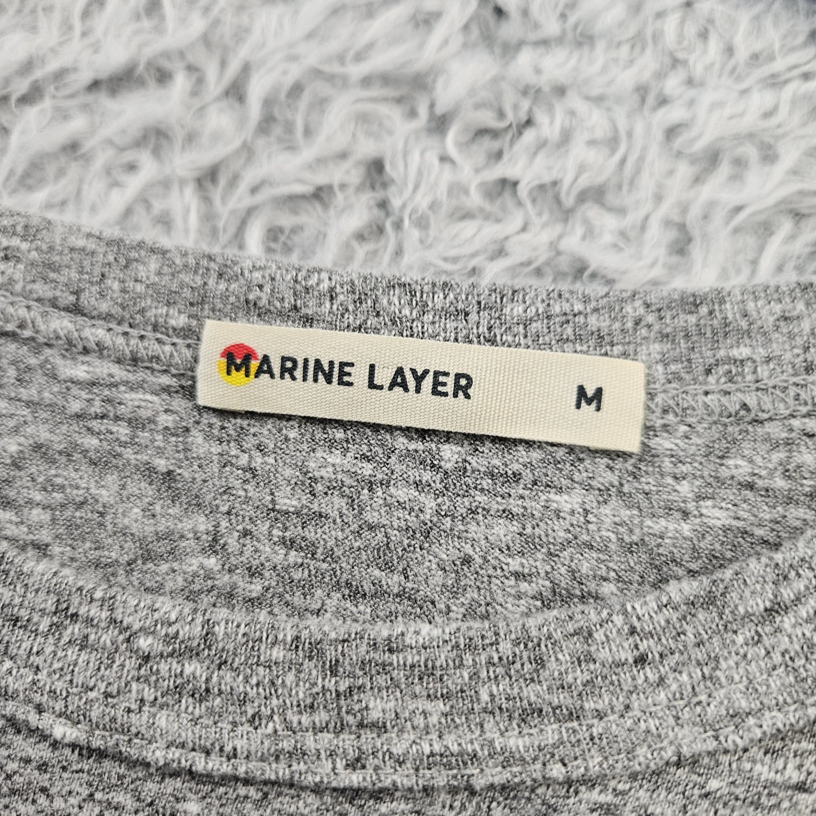 MARINE LAYER USA T Shirt Men Medium (fits like Large) Gray Made in USA Modal gallery