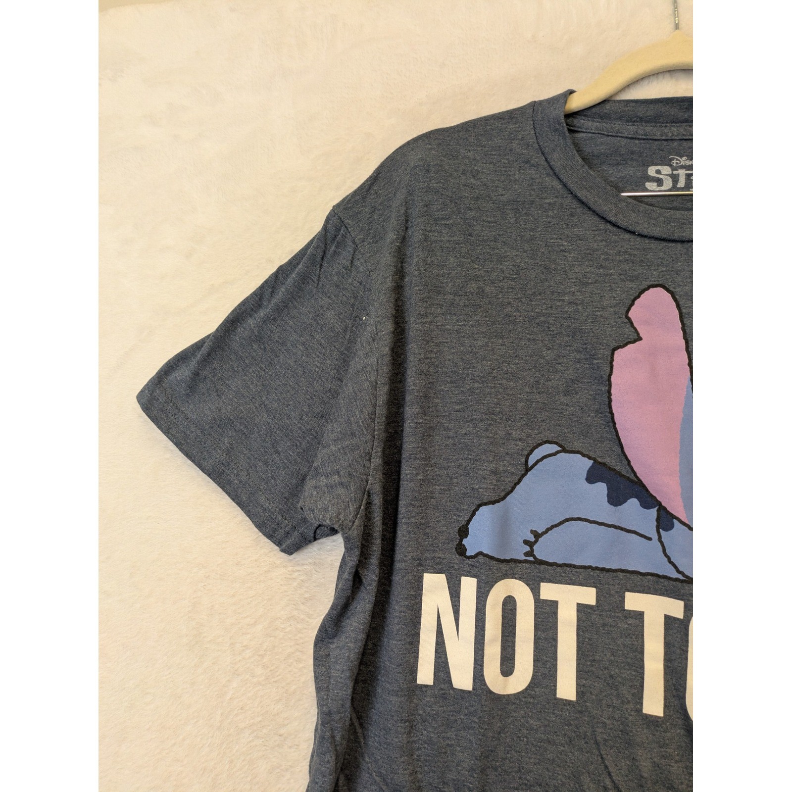 Disney Stitch Graphic T Shirt Mens Large L Gray Not Today Short Sleeve gallery