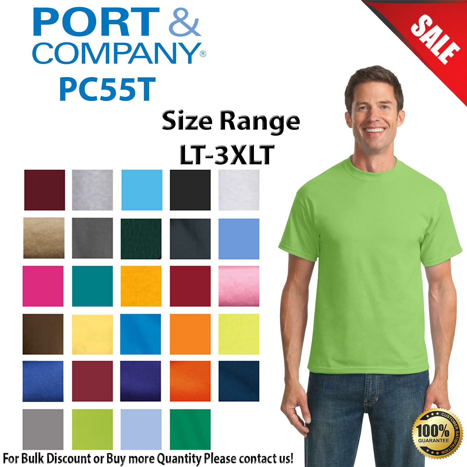 Port & Company PC55T Mens Big & Tall Short Sleeve Core Blend Crew Neck Tee gallery