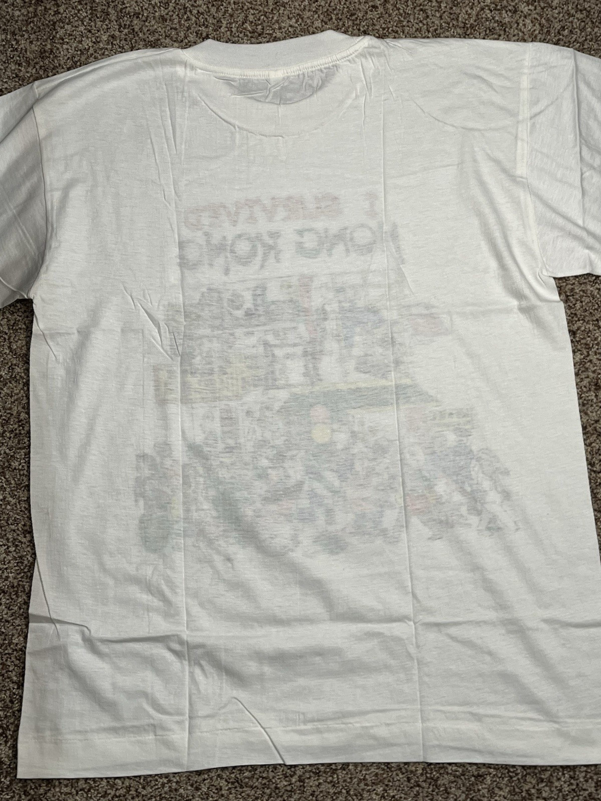 NOS Vintage I Survived Hong Kong Tourist T Shirt Size XL Extra-Large White gallery