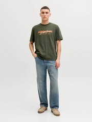Jack & Jones 3 Pack JJALVIS Crew Neck T-Shirts – Green/Blue/Charcoal