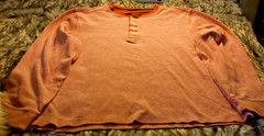 Untuckit mens cottton blend henley long sleeve shirt size XX-Large color orange