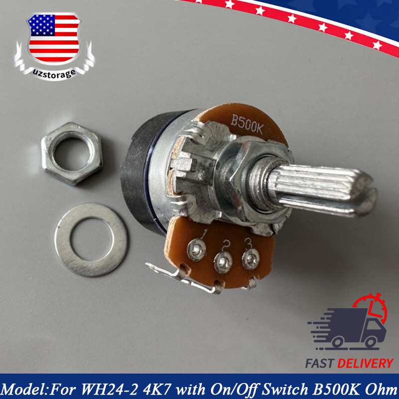 For WH24-2 4K7 with On/Off Switch B500K Ohm Lathe Speed Control Potentiometer