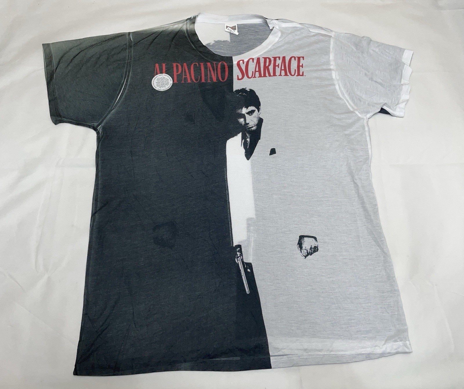 Scarface Al Pacino Shirt Dye Sublimated Tony Montana Logovision New Size 2XL gallery