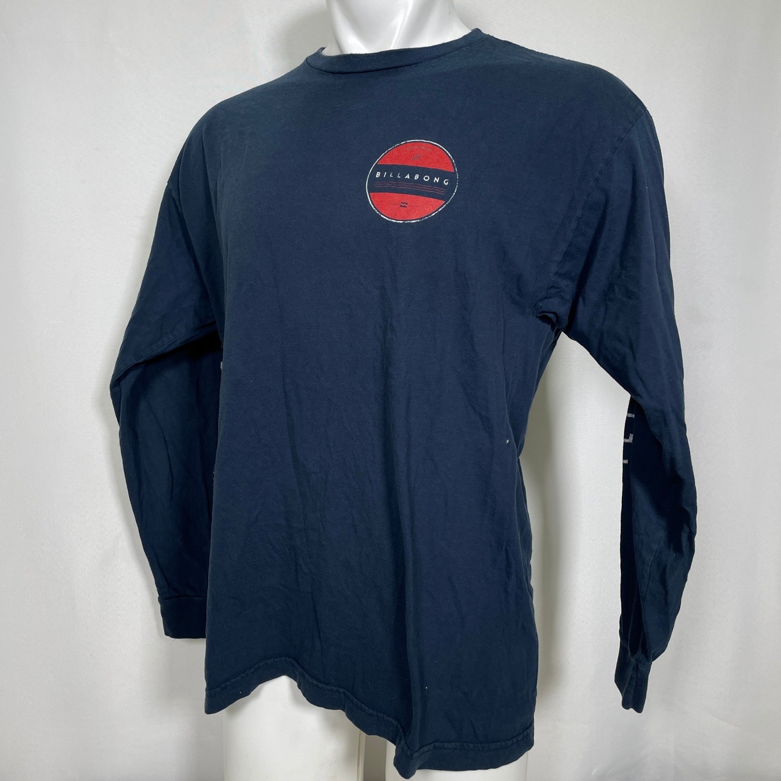 Billabong The Core Tee Navy Blue Long Sleeve Cotton T-Shirt Men's LARGE gallery