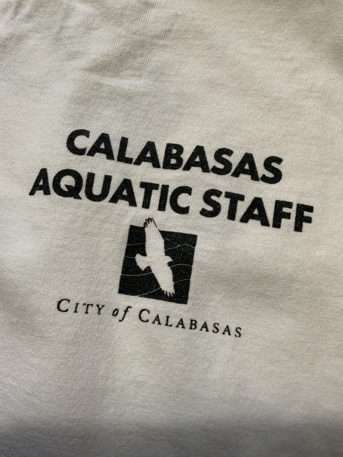 Calabasas Aquatic Staff City Lifeguard Swimming White Graphic L/S T-Shirt Sz. M gallery