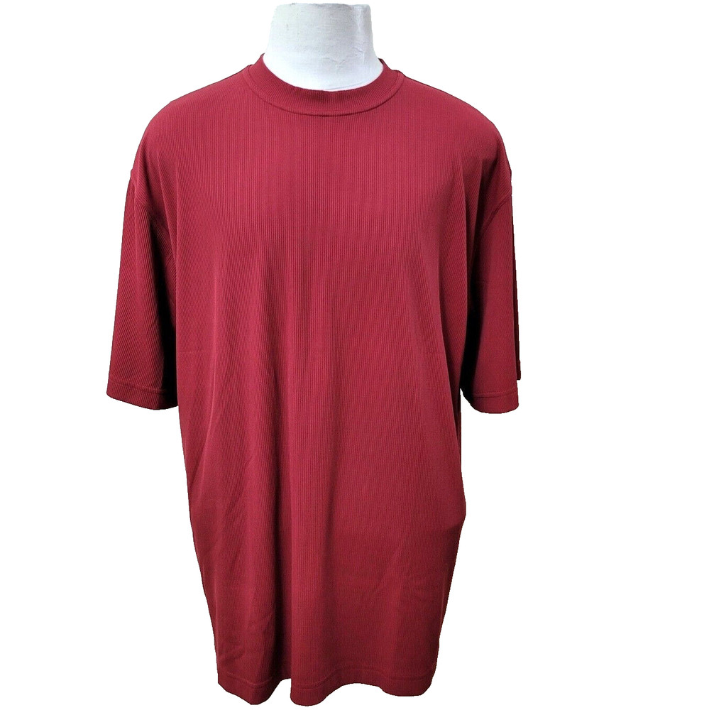 Toscano Men’s Size XL Solid Red Nylon Blend Short Sleeve Crew-Neck T-Shirt