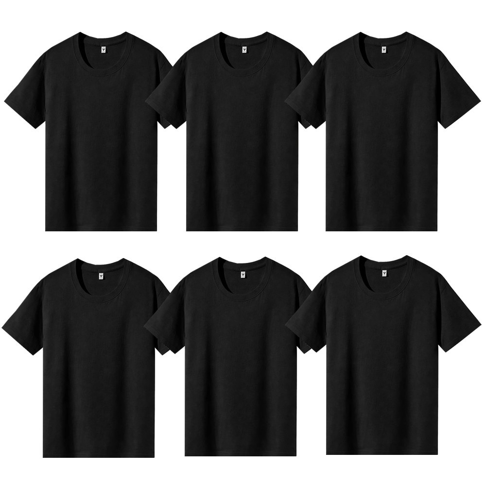 6 PCS Men's Loose Fit Oversized Heavyweight Cotton T-Shirt Short Sleeve (S-3XL) gallery