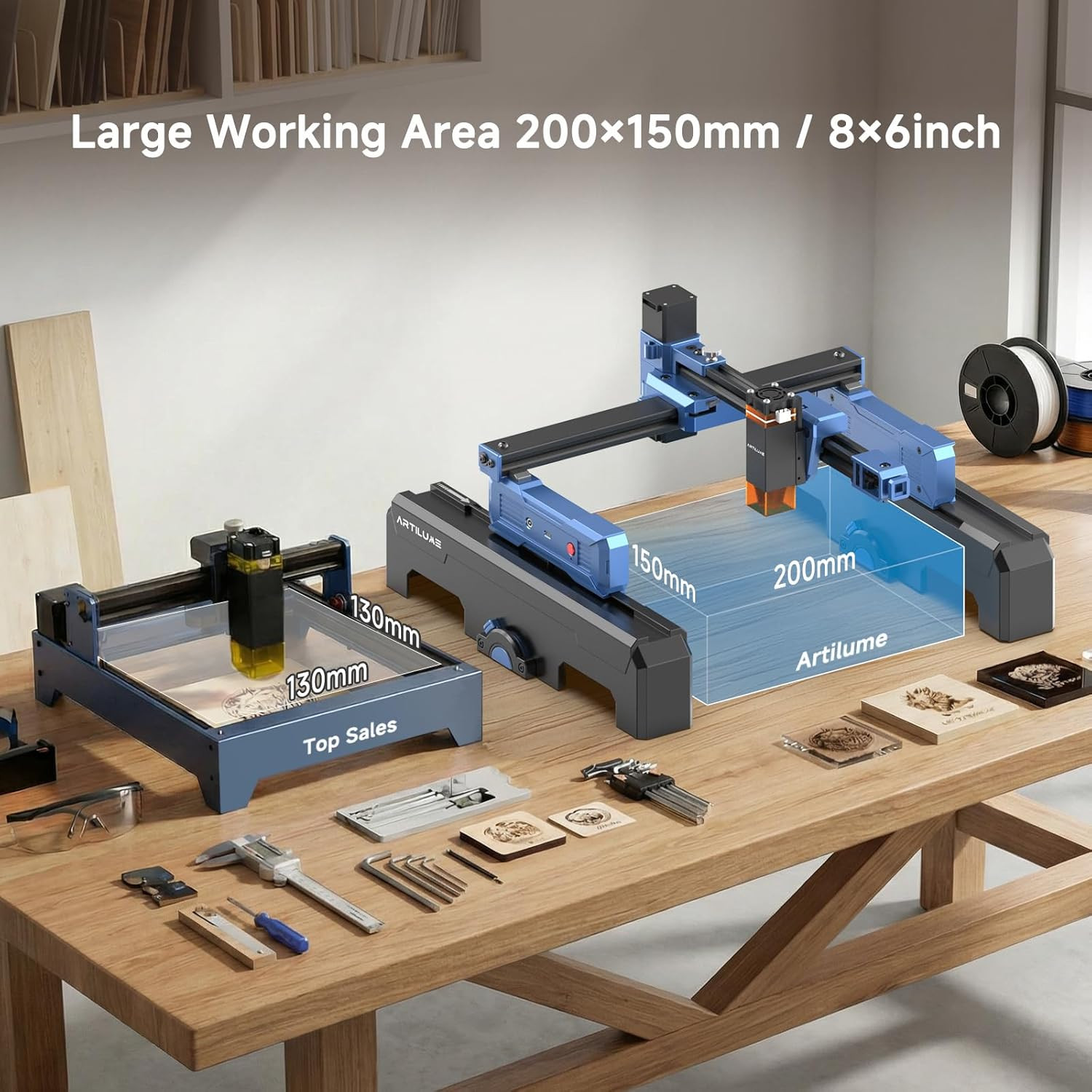 T1-P Laser Engraver 3000Mw, APP Control, Foldable Design with Height Extension a
