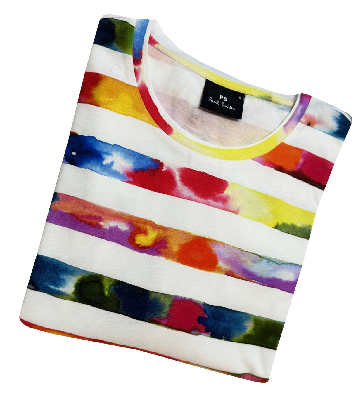 PAUL SMITH 100% COTTON MULTICOLOURED T-SHIRT / TOP BRAND NEW TAGS RARE SZ-S gallery