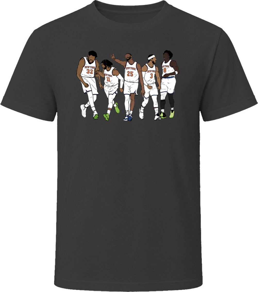 NEW YORK TRENDING Jalen Brunson KAT Og Mikal Bridges N.Y Hart T Shirt gallery