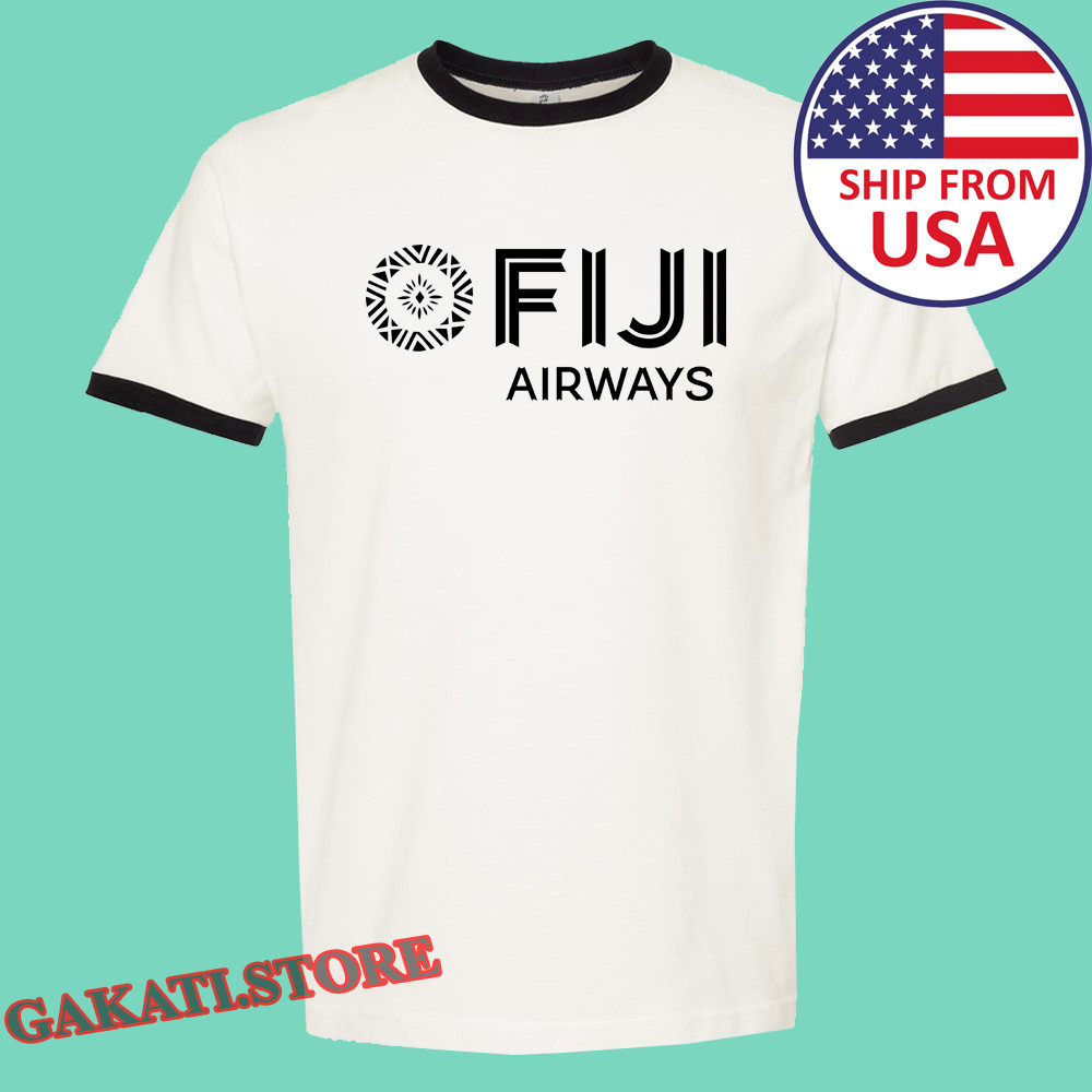 Fiji Airways Cool Men’s Ringer Black Size S to 3XL
