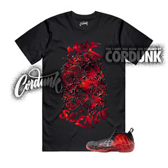 Foamposite One Stranger Black Bright Crimson Stormy Air T Shirt Match MIS