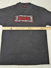 Vintage Hot Leathers A Brother Will Help You Move a Body C&J Cycles MD T-shirt L
