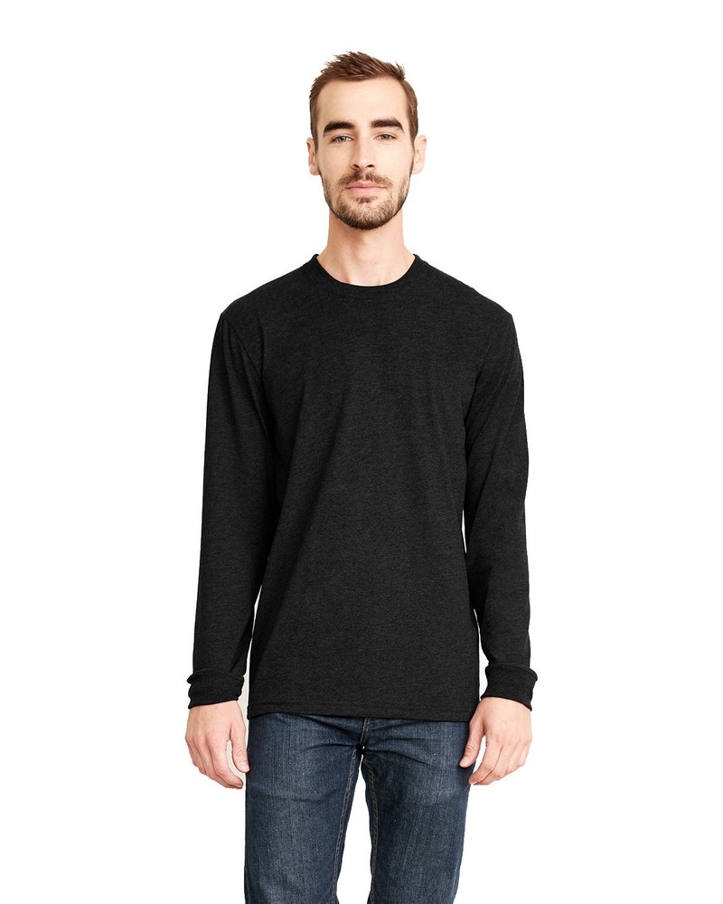Next Level Apparel Unisex Sueded Long-Sleeve Crew Dark Hether Gray 3XL 6411