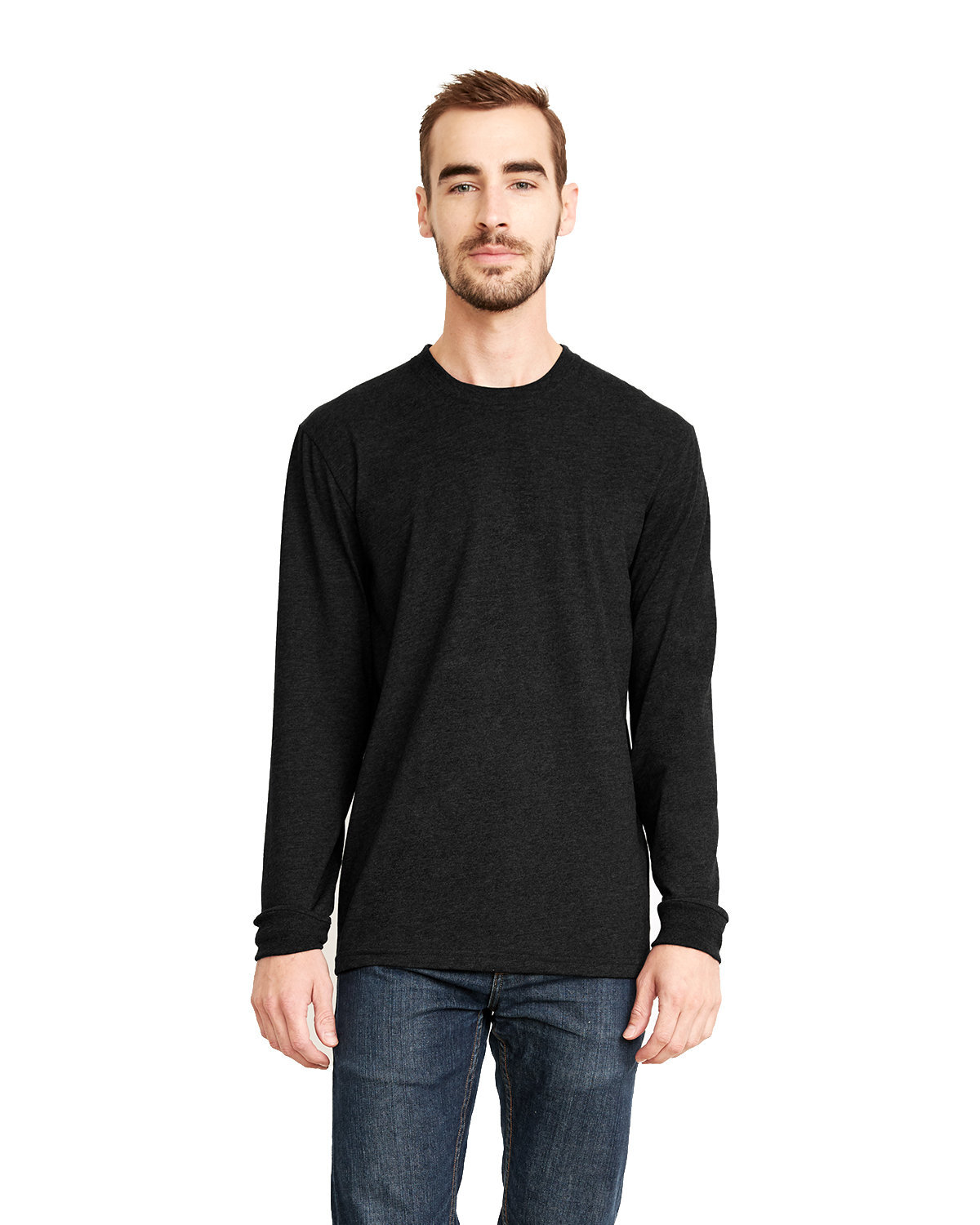 Next Level Apparel Unisex Sueded Long-Sleeve Crew Dark Hether Gray 3XL 6411