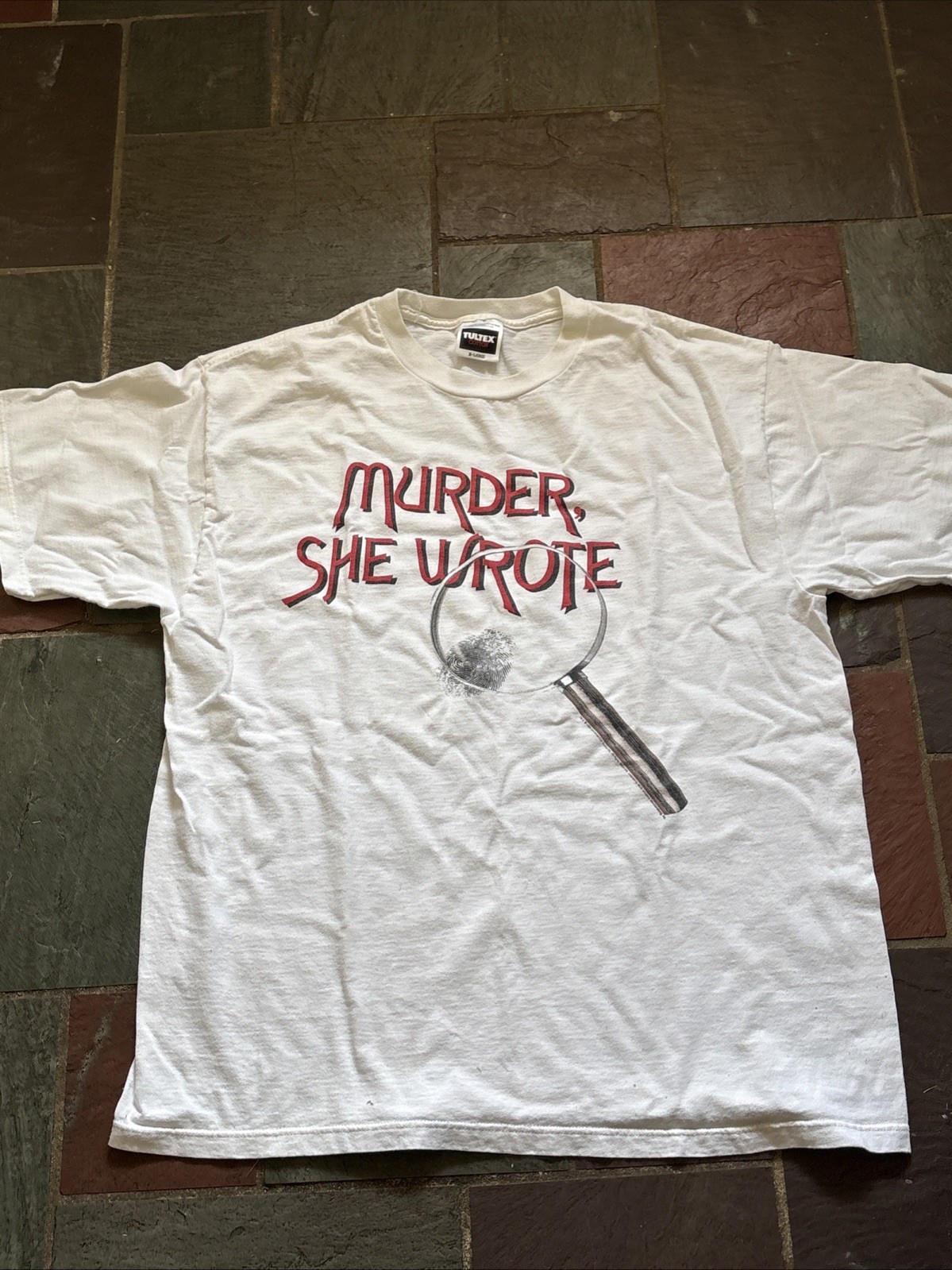 Vintage 1994 Tultex White Murder She Wrote Rare T Shirt Extra Large XL Fast S/H gallery