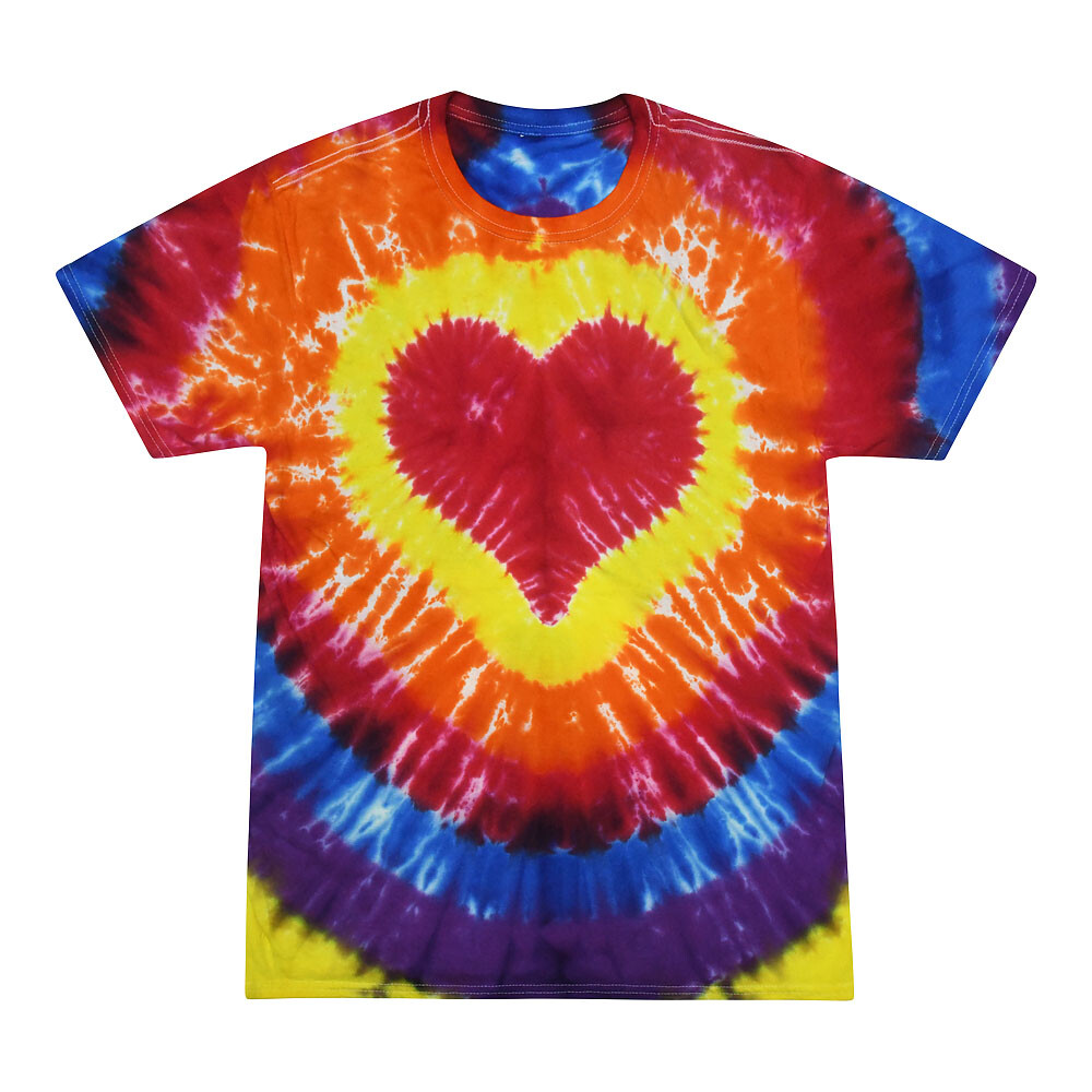 Tie Dye T-Shirts Multicolor Heart Adult & Kids Sizes Colortone gallery