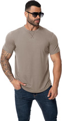 Mens 3 Pack Plain Cotton Shirts Short Sleeve Casual Crew Neck T-Shirts Hipster H