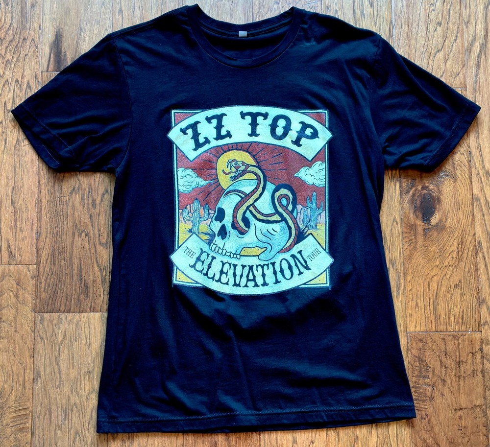 2025 ZZ Top The Elevation Tour Band Concert T-Shirt (SIZE MED.) Front/Back Grfx.