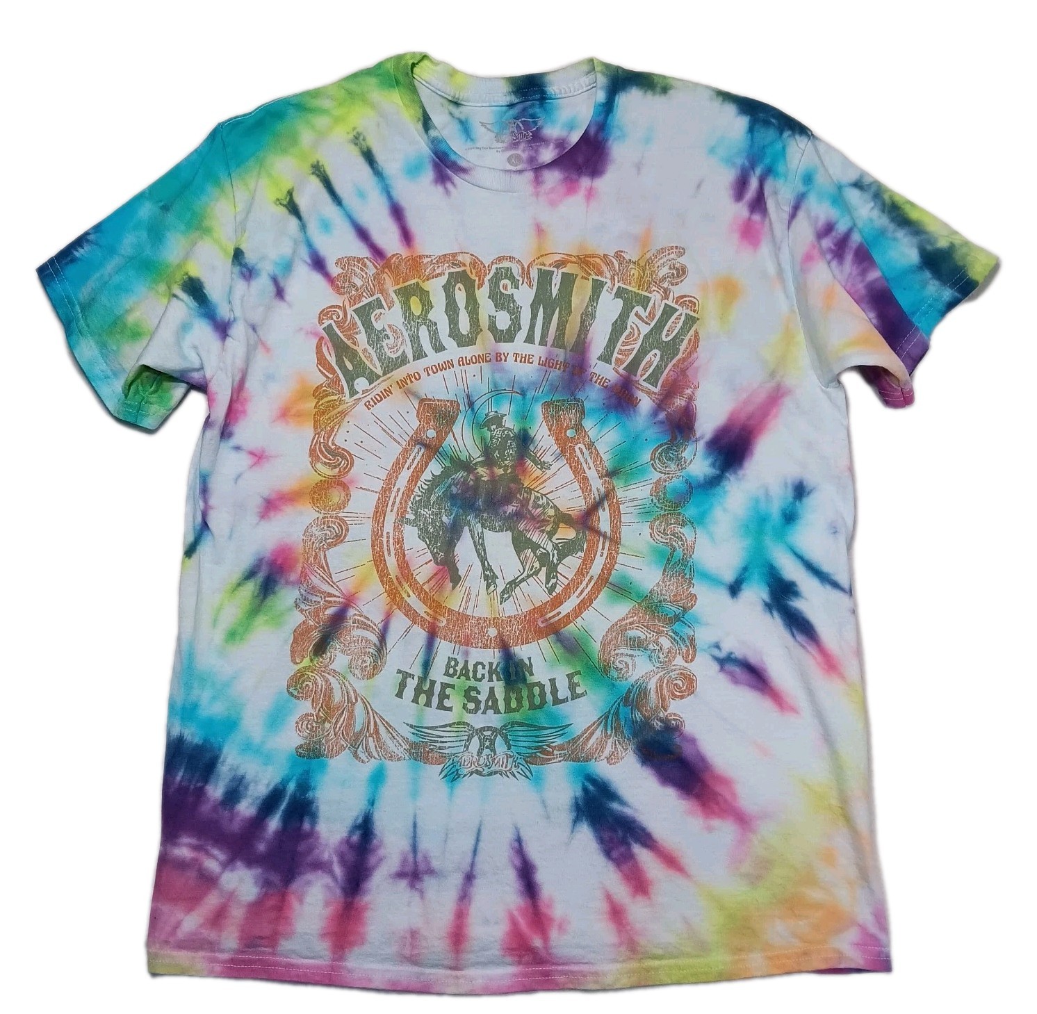Hand-Dyed XL Aerosmith Band T-Shirt Upcycled Tie-Dye 'Back In The Saddle' Unisex gallery