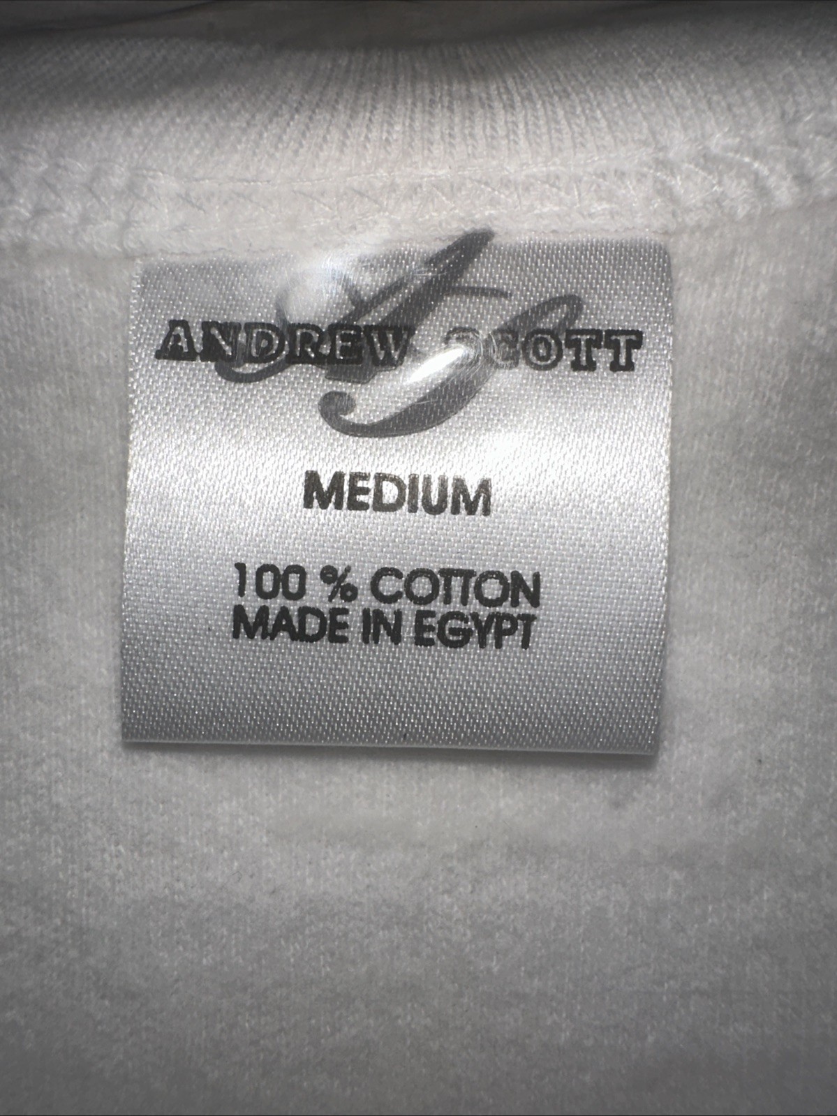 NEW VINTAGE 2001 ANDREW SCOTT LONG SLEEVE THERMAL TOP WHITE MEDIUM 100 % COTTON gallery