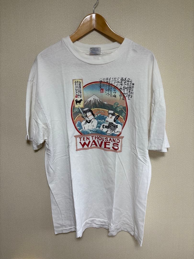 90s Hanes Beefy-T USA Made Ukiyo-e Ten Thousand Waves Graphic T-Shirt XL