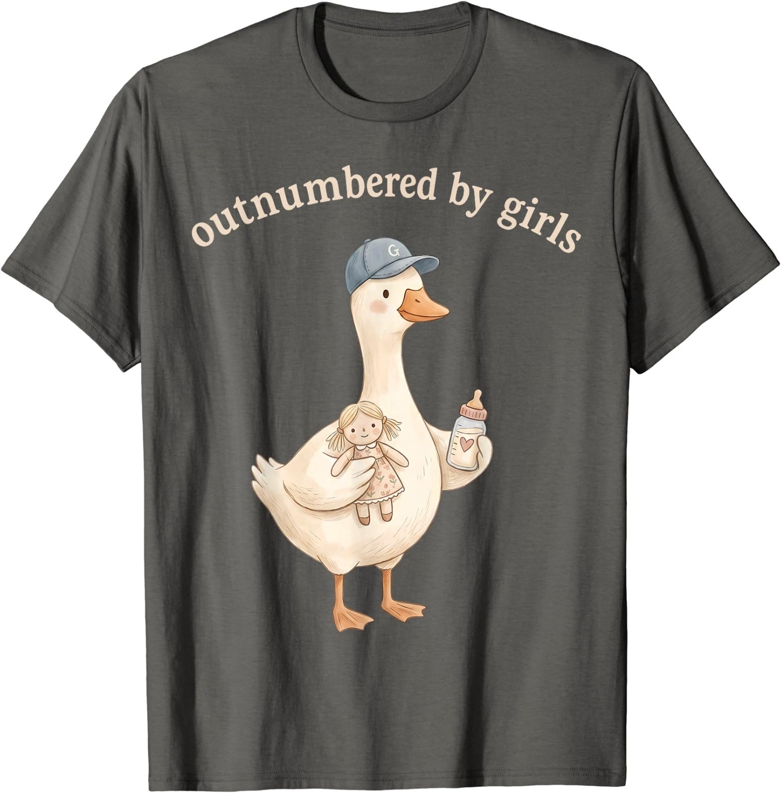 Outnumbered By Girls Funny Dad Goose Family Life T-Shirt gallery