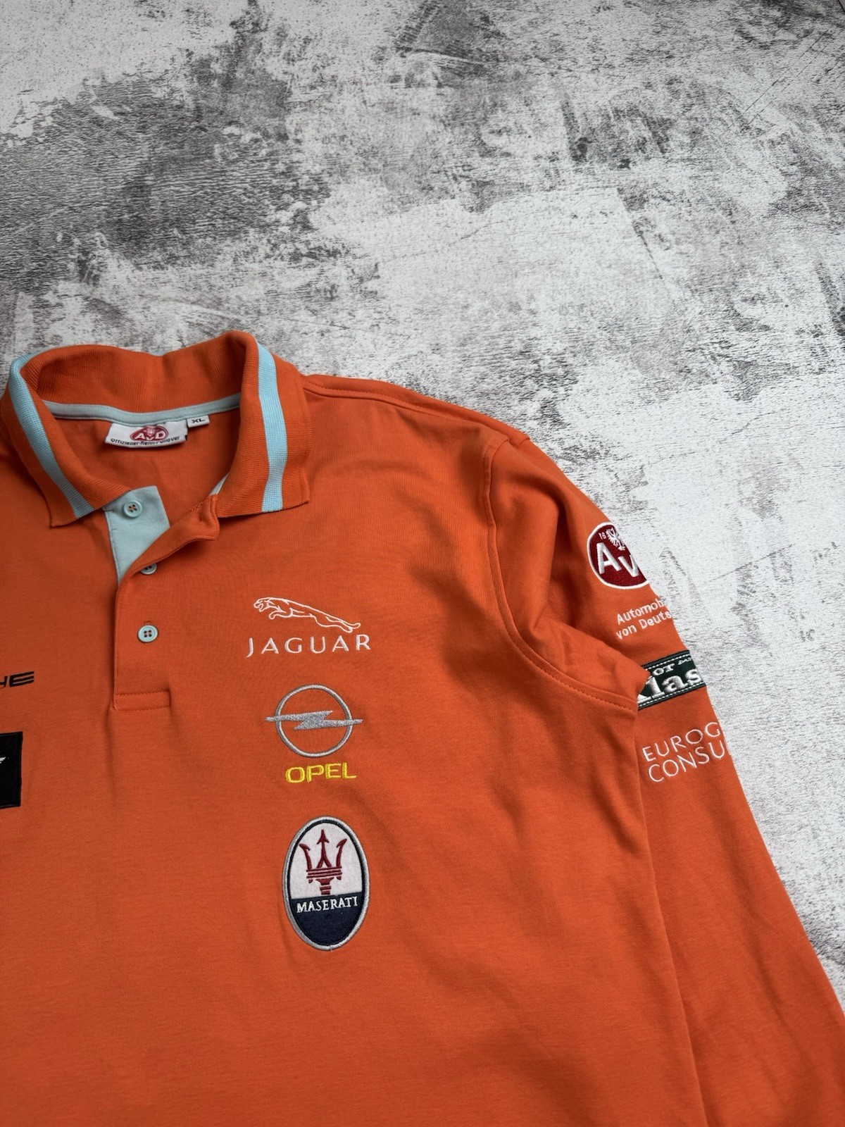 AVD Porsche Jaguar Maserati 2009 XL Grand Prix Racing T Shirt Long Sleeve Orange gallery