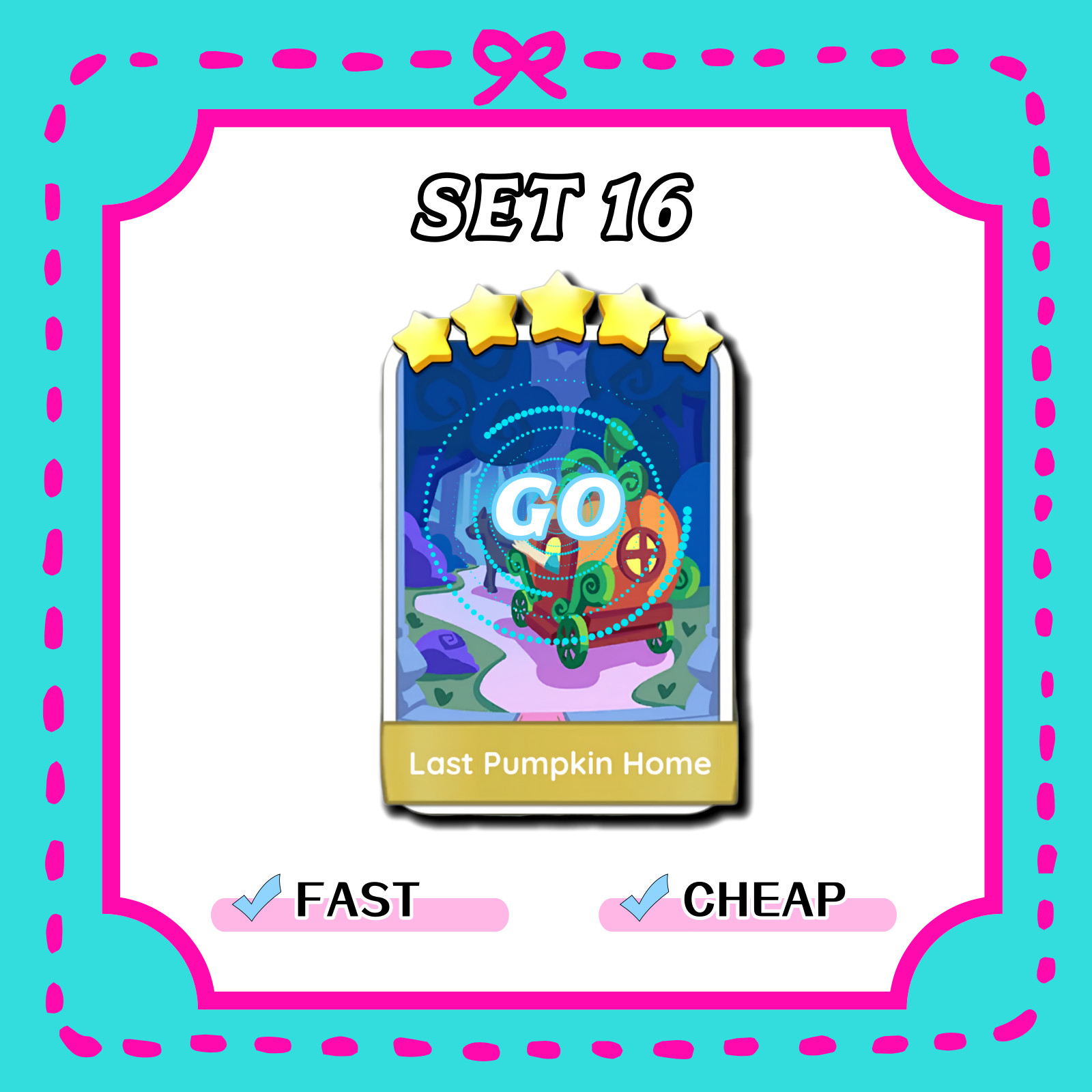 Monopoly Go Stickers 5 Stars Last Pumpkin Home（Set16) | Ever After⚡Fast & Cheap