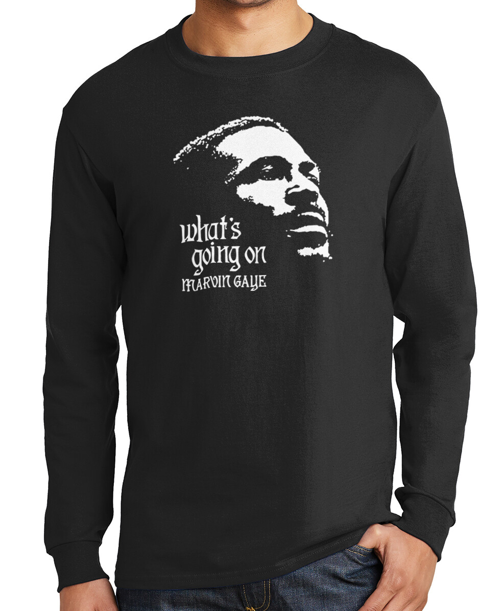 Marvin Gaye Whats Going On Long Sleeve T-Shirt Old School Jazz Music S-3XL Tee gallery