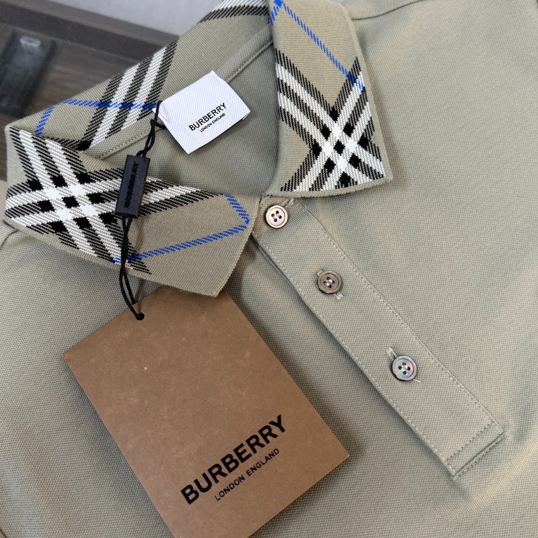BUR*BERRY Men's Light Green Short-Sleeve Collared Polo Shirt XL gallery