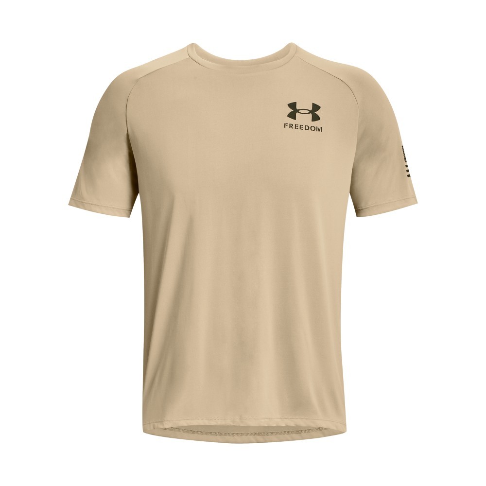 Under Armour 1369468 Men’s UA Freedom Tech T-Shirt, Desert Sand, Small