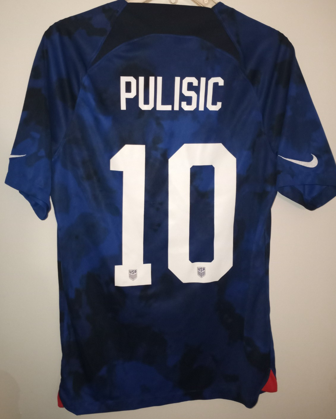 😃SEE PICS Nike Dri-Fit Christian Pulisic US World Cup Soccer Mens T-Shirt Small gallery