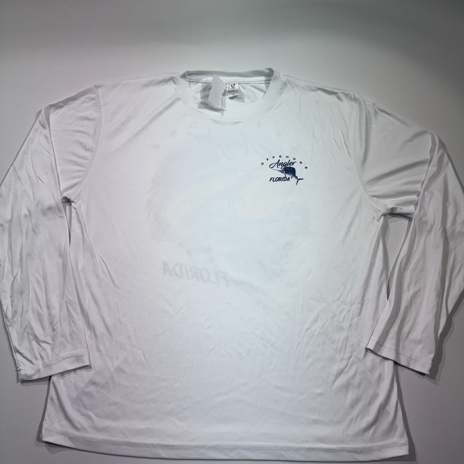 DMR SPORT Men's LS T-Shirt, White, Fishing Graphics Front & Back, M, NWT gallery