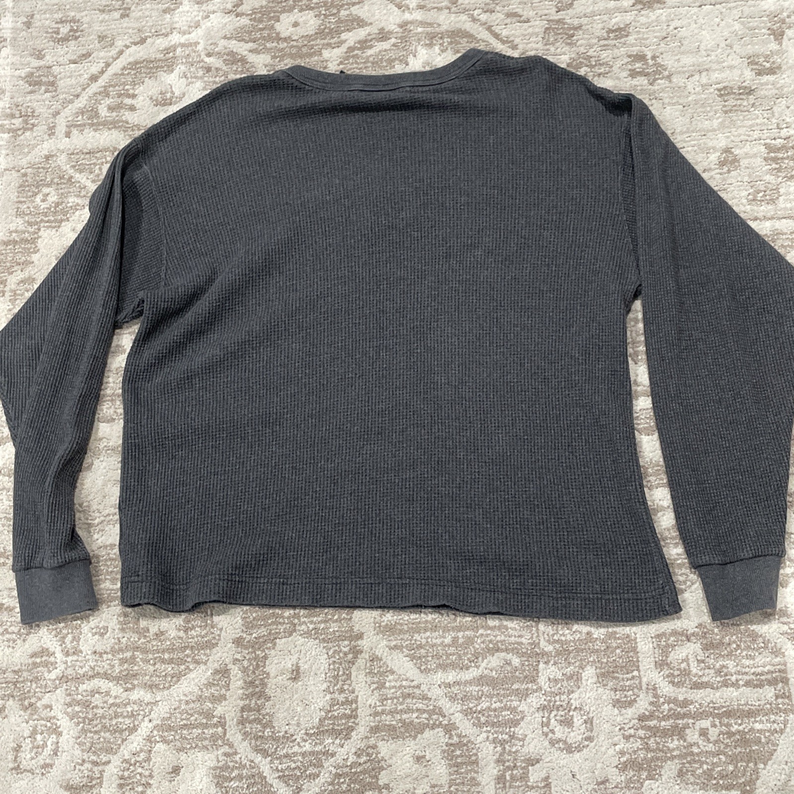Harley-Davidson Shirt Mens Medium Gray Thermal Waffle Long Sleeve Made USA Vtg gallery