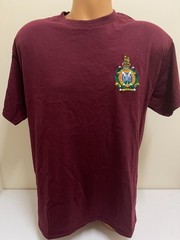 CLEARANCE: Kings Own Scottish Borderers Embroidered t-shirt – Burgundy Large