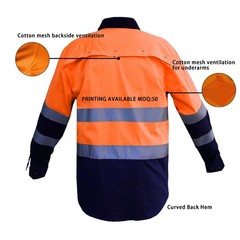 Men’s Construction Work Shirts,Orange Safety Shirt Class 3 High Visibility Sh…