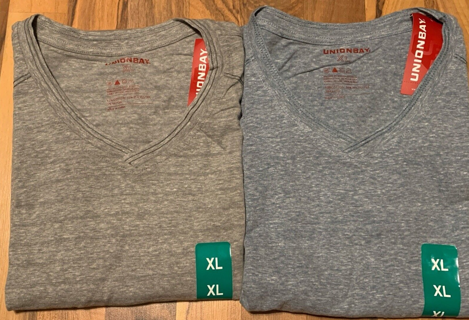 UNIONBAY (XL) Young Men's Light Weight V-Neck Short Sleeve Tee TShirt Gray Alkal gallery