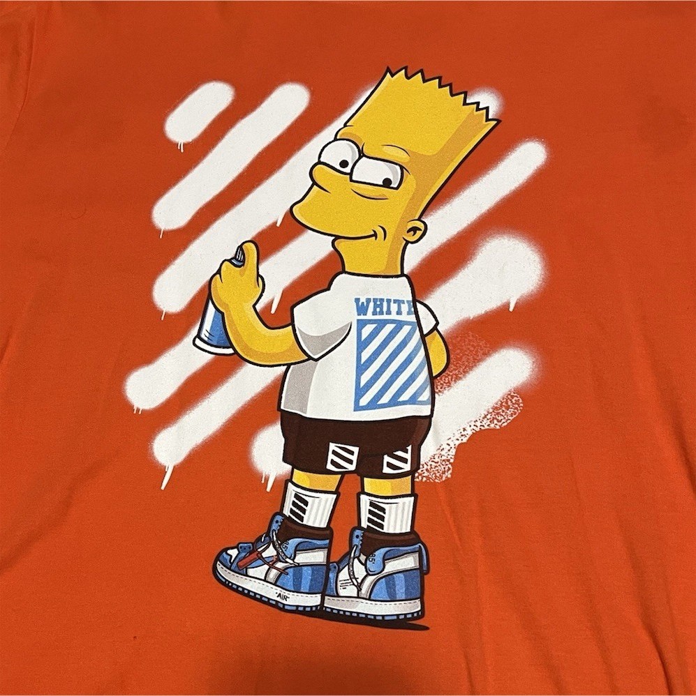 The Simpsons Bart Simpson Off-White Graphic Men’s Short Sleeve Crew Neck T-Shirt