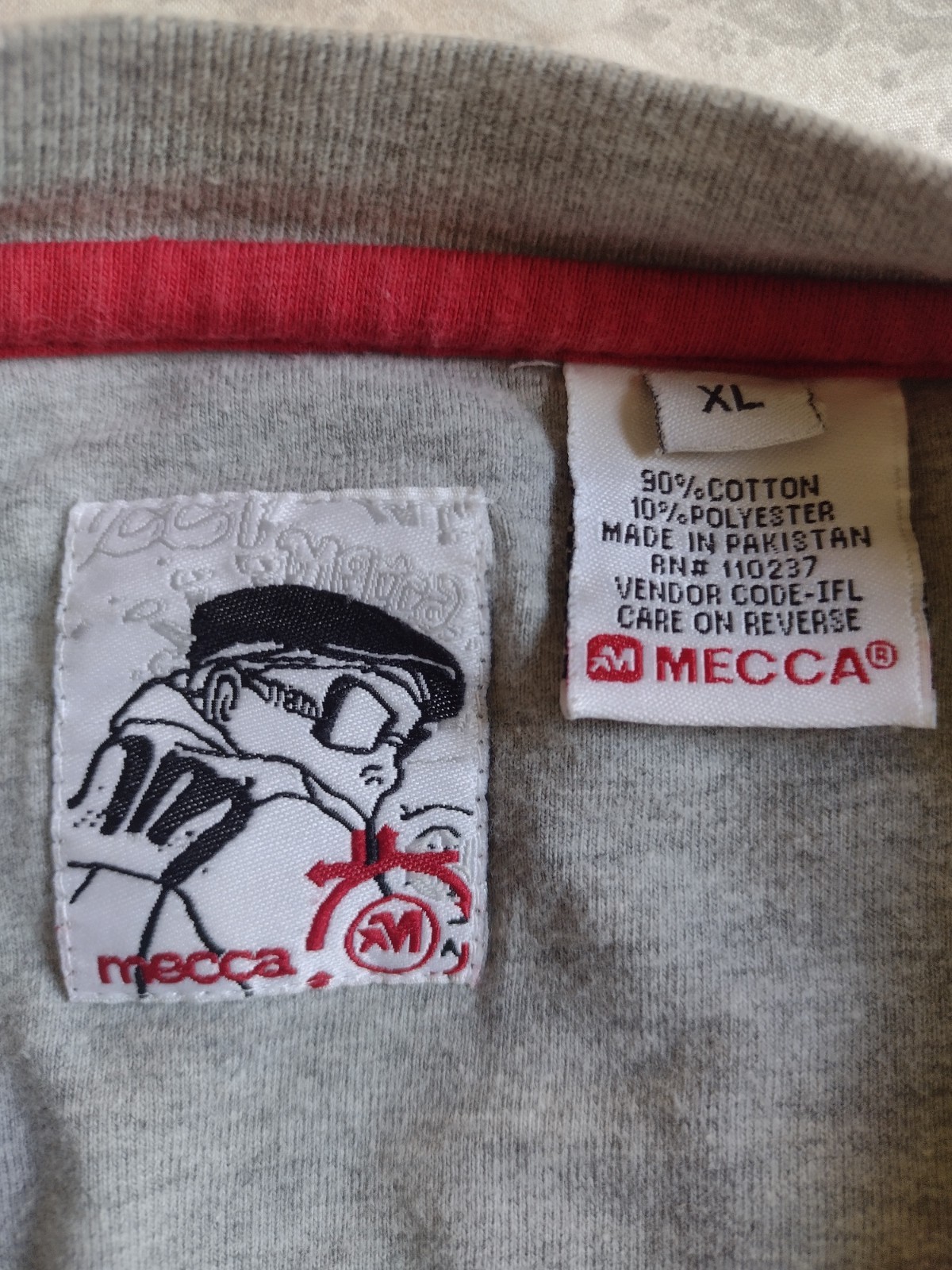 Vintage Y2K Mecca USA VTG 90s Shirt Mens XL Gray OG Skater Hip Hop Streetwear gallery