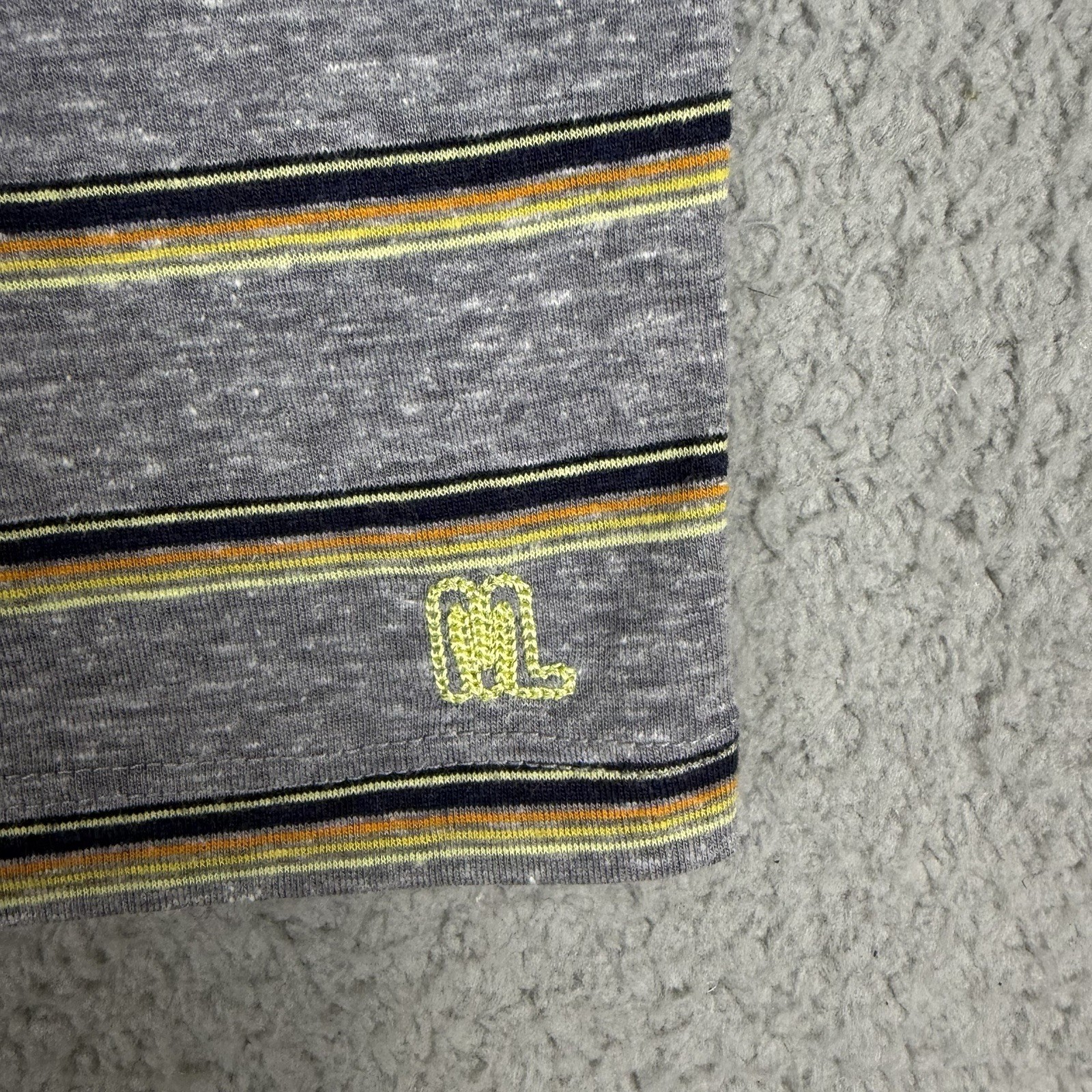 Marine Layer T Shirt Mens M / L Gray Black Striped Cotton Blend Casual Tee gallery